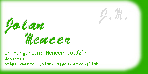 jolan mencer business card